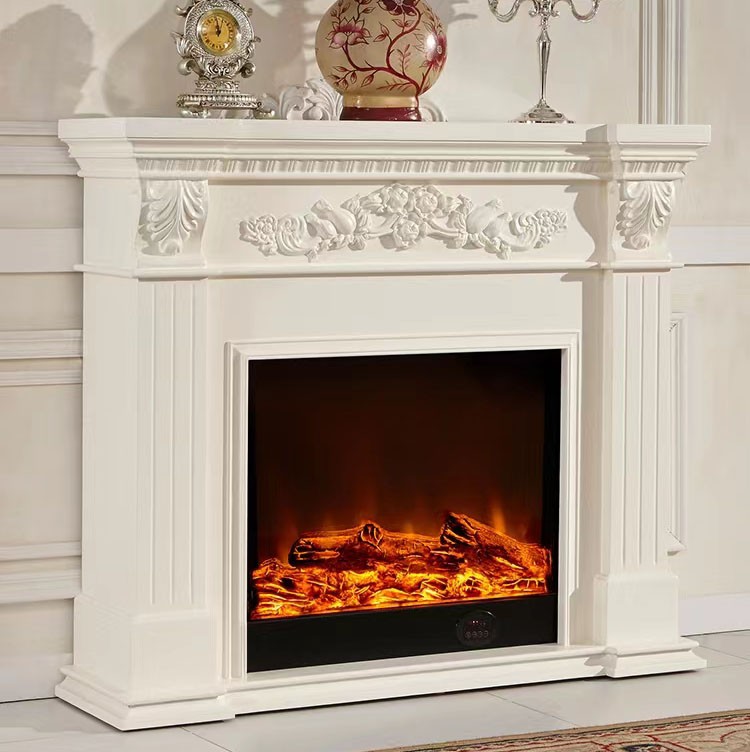 Ugrađeni električni kamin i TV zid